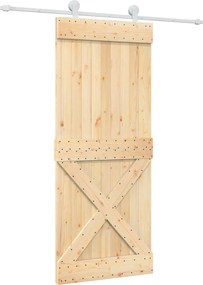 vidaXL Συρόμενη Πόρτα Φυσικό και Λευκό 85 x 210 cm