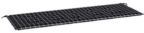 vidaXL Μαξιλάρι Πάγκου Κήπου Μαύρο Καρό 150x50x4 εκ. Ύφασμα Oxford
