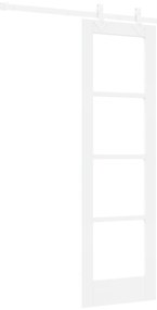 vidaXL Συρόμενη Πόρτα  με Σετ Υλικών Λευκή 61x198.5 εκ. Συμπαγές Ξύλο Πεύκης