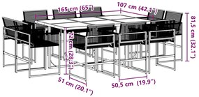 Σετ Τραπεζαρίας Κήπου 11 Τεμαχίων Μαύρο Συνθετικό Ρατάν - Μαύρο