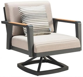 Πολυθρόνα Emoti/L1 01-00-1773 Περιστρεφόμενη 76x77,5x76cm Taupe-Black