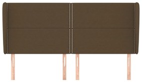 Κεφαλάρι με Πτερύγια Σκούρο Καφέ 183x23x118/128 εκ. Υφασμάτινο 3117833