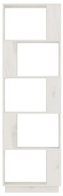 vidaXL Βιβλιοθήκη/Διαχωριστικό Χώρου Λευκό 51x25x163,5 εκ. Μασίφ Πεύκο