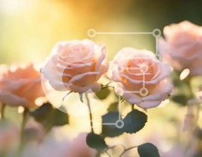 Intra Συλλεκτικό Ξύλινο Παζλ Plywood 4mm - Ροζ τριαντάφυλλα σε πλήρη άνθηση με φως του ήλιου Σε Ξύλινο Κουτί - Διαστάσεις: 10x10 cm – 25 κομμάτια