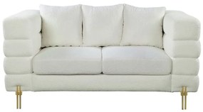 Καναπές Διθέσιος MORRIS Λευκό Ύφασμα 160x84x76cm