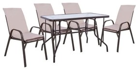 Τραπεζαρία Σετ 5Τμχ 110x60 Brown HM10566.02 Four Seater
