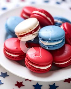 Σετ των 2 Intra Συλλεκτικό Ξύλινο Παζλ Plywood  4mm - 4 Ιουλίου Πατριωτικά αμυγδαλωτά στο λευκό πιάτο Σε Ξύλινο Κουτί - Διαστάσεις: 10x10 cm – 25 κομμάτια