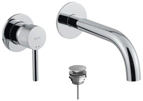 Armando Vicario Industrial Chrome Μπαταρία Νιπτήρος Εντοιχισμού 2 Οπών+Βαλβίδα clic-clac 512045-100 R0338-100