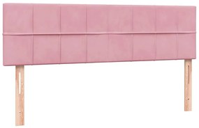 BOX SPRING ΚΡΕΒΑΤΙ ΜΕ ΣΤΡΩΜΑ ΡΟΖ 140X220 CM ΒΕΛΟΥΔΙΝΟ 3317570