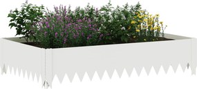 vidaXL Περίγραμμα γκαζόν 4 τμχ. 100 x 60 x 20 εκ. Ατσάλι Λευκό