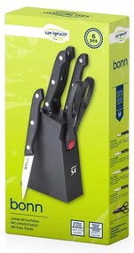 BONN Σετ 6τεμ.(4 Μαχαίρια &amp; Ψαλίδι ΚΟΥΖΙΝΑΣ+ΒΑΣΗ) SG-4181 - Bergner