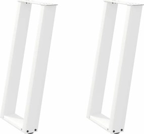 vidaXL Πόδια Κονσόλας σε Σχήμα U 2 τεμ. Λευκά 28x(72-73) εκ. Ατσάλι