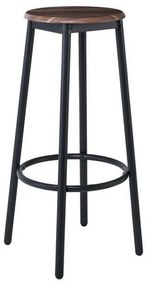 Σκαμπό Bar Mayer ΕΜ9798,2 33x33x75cm (Σετ 4τμχ) Anthracite-Walnut Mdf, Metal