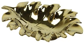 Διακοσμητική Πιατέλα Φύλλο 013.809801 30x21x6cm Gold Μέταλλο