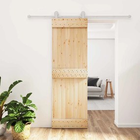 vidaXL Συρόμενη Πόρτα Φυσικό και Λευκό 70 x 210 cm