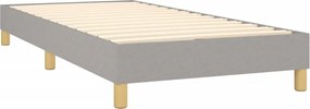 vidaXL Κρεβάτι Boxspring με Στρώμα Ανοιχτό Γκρι 100x200 εκ. Υφασμάτινο