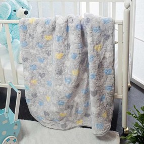 Art. 3403  Κουβέρτα bebe velour 100X125 BEAUTY HOME FL Γκρί Art 3403