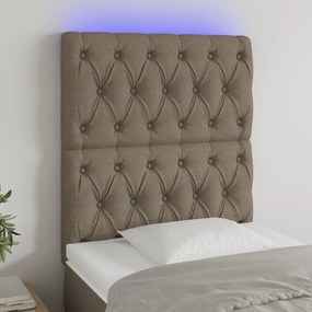 ΚΕΦΑΛΑΡΙ ΚΡΕΒΑΤΙΟΥ LED TAUPE 80X7X118/128ΕΚ. ΥΦΑΣΜΑΤΙΝΟ 3122738