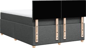 vidaXL Κρεβάτι Boxspring με Στρώμα Σκούρο Γκρι 140x200 εκ Υφασμάτινο