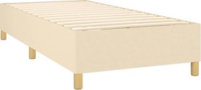 vidaXL Κρεβάτι Boxspring με Στρώμα Κρεμ 80 x 200 εκ. Υφασμάτινο