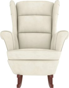 vidaXL Κουνιστή Πολυθρόνα με Πλάτη από Βελούδο σε Κρεμ χρώμα