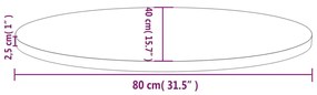 vidaXL Επιφάνεια Τραπεζιού Οβάλ Λευκή 80x40x2,5 εκ. Μασίφ Ξύλο Πεύκου