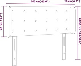 vidaXL Κεφαλάρι Κρεβατιού LED Λευκό 103x16x78/88 εκ. Συνθετ. Δέρμα