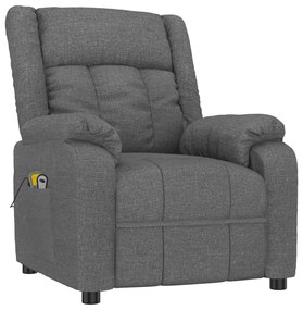 vidaXL Πολυθρόνα Μασάζ Ηλεκτρική Σκούρο Γκρι Υφασμάτινη