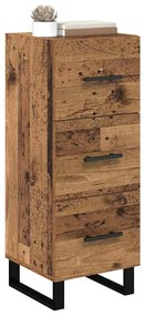 vidaXL Πλαϊνό γραφείο με συρτάρι Παλιό Ξύλο 34,5 x 34 x 90 εκ.