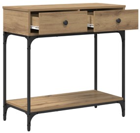 vidaXL Τραπέζι Κονσόλας Μασίφ Δρυς 75x34.5x75 εκ. Επεξεργασμένο Ξύλο