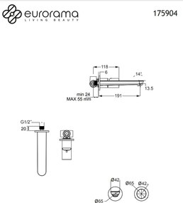 Eurorama Res Pro Chrome 175904 – Εντοιχιζόμενη μπαταρία νιπτήρα