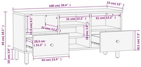 ΈΠΙΠΛΟ ΤΗΛΕΟΡΑΣΗΣ ΜΑΥΡΟ 100 X 33 X 46 ΕΚ. ΑΠΟ ΜΑΣΙΦ ΞΥΛΟ ΜΑΝΓΚΟ 356837