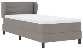 vidaXL Κρεβάτι box spring με στρώμα Taupe 100 x 200 cm ύφασμα