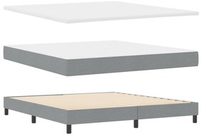 vidaXL Κρεβάτι Box Spring  με Στρώμα, Ανοιχτό Γκρι, 180 x 200 εκ, Ύφασμα