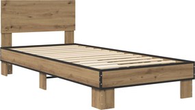 vidaXL Κρεβάτι με Κεφαλάρι Artisan Δρυς 80 x 200 cm Επεξεργασμένο Ξύλο