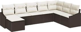vidaXL Σετ Καναπέ με μαξιλάρι 8 pcs Καφέ συνθετικό ρατάν