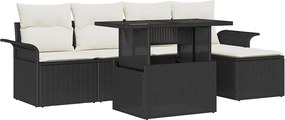 vidaXL Σετ Καναπέ Κήπου με μαξιλάρι 8 pcs Μαύρο Πολυ ράταν