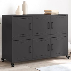 vidaXL Ντουλάπι Μαύρο 100,5x39x72 εκ. από Χάλυβα
