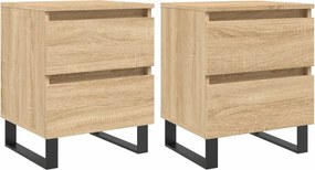 vidaXL Κομοδίνα 2 τεμ. Sonoma Δρυς 40 x 35 x 50 εκ. από Επεξεργ. Ξύλο