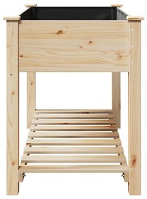 vidaXL Γλάστρα Κήπου Μπεζ 115 x 59 x 76.5 εκ Στερεό ξύλο έλατου