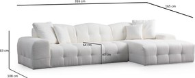Corner Sofa Pescara Corner Right (L2-Chl) - White White