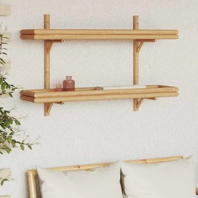 vidaXL Επιτοίχιο Ράφι με ράφι Επιτοίχιο Καφέ 100 x 26 x 60 εκ. Μπαμπού