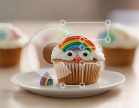 Intra Συλλεκτικό Ξύλινο Παζλ Plywood  4mm - Cupcakes με πρόσωπα κουκουβάγιας σε λευκό πιάτο Σε Ξύλινο Κουτί - Διαστάσεις: 10x10 cm – 25 κομμάτια