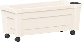 vidaXL Γλάστρα Calypso με Ρόδες Λευκό 79 x 35 x 33 εκ PP