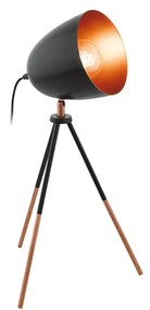 Επιτραπέζια Λάμπα Vintage Industrial Eglo CHESTER 49385 Μαύρη