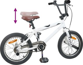 vidaXL BMX Ποδήλατο 16 ίντσες για παιδιά 5-8 ετών Λευκό