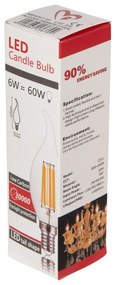 Λαμπτήρας Στυλ Φλόγα Led Filament 6W E14 3000K Gold Dimmable