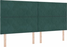 vidaXL LED κεφαλάρι Σκούρο Πράσινο 200 cm Βελούδο