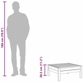 vidaXL Υποπόδιο Κήπου Λευκό από Μασίφ Ξύλο Πεύκου