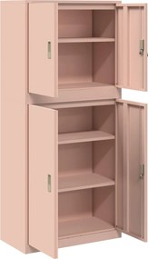 vidaXL Ντουλάπι αποθήκευσης 2 τμχ. Ροζ 80 x 40 x 175 εκ Ατσάλι